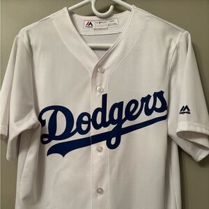 Men’s Dodgers White & Blue Baseball Jersey